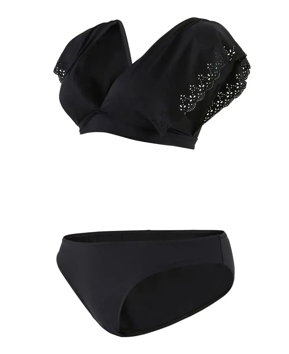 Cache Cœur Maillots De Bain De Grossesse|Maillots De Bain Allaitement-Bikini de grossesse Bloom Noir
