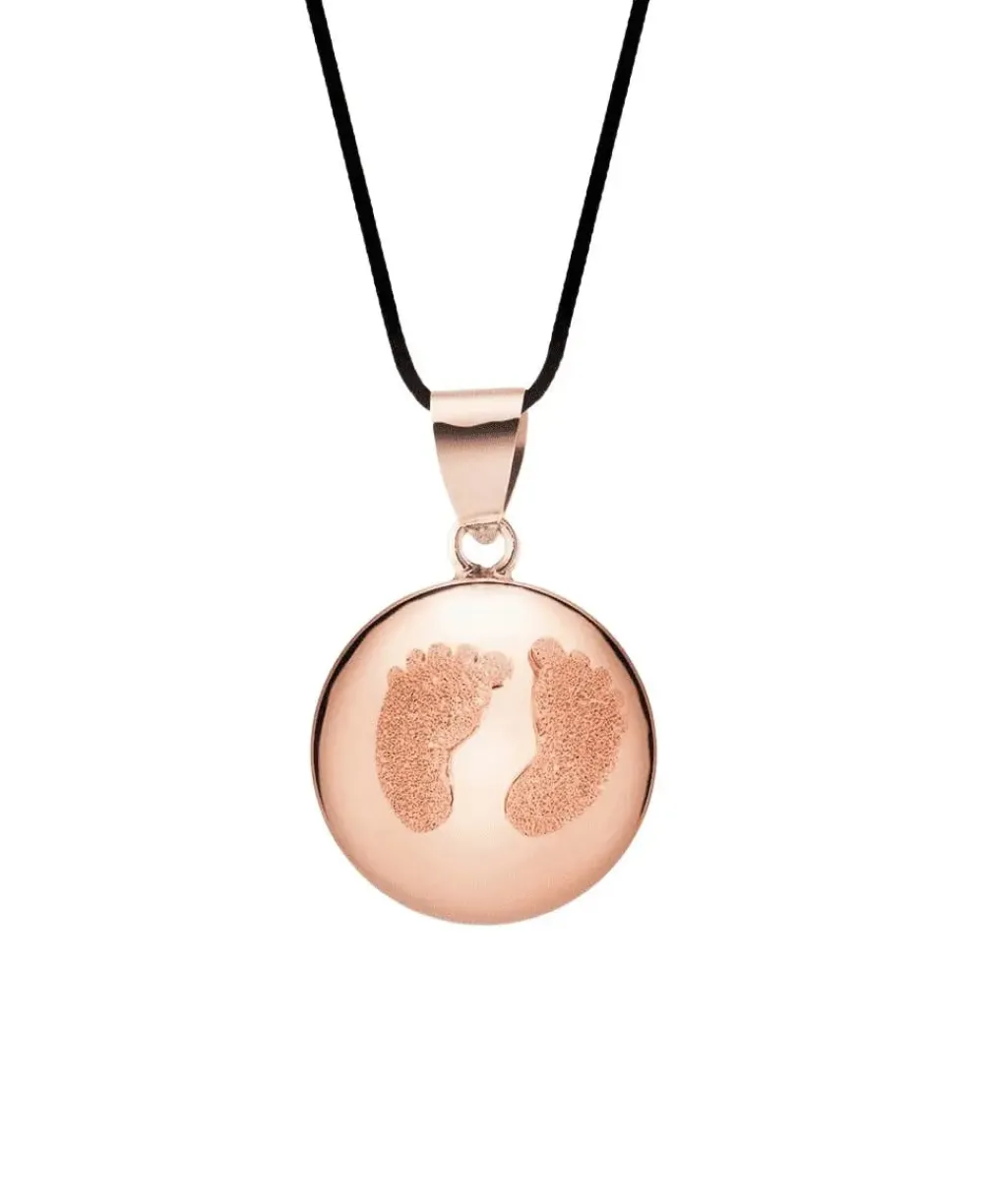 Cache Cœur Bolas De Grossesse|Bolas De Grossesse-Bola de grossesse - Babyfeet - doré à l'or fin rose