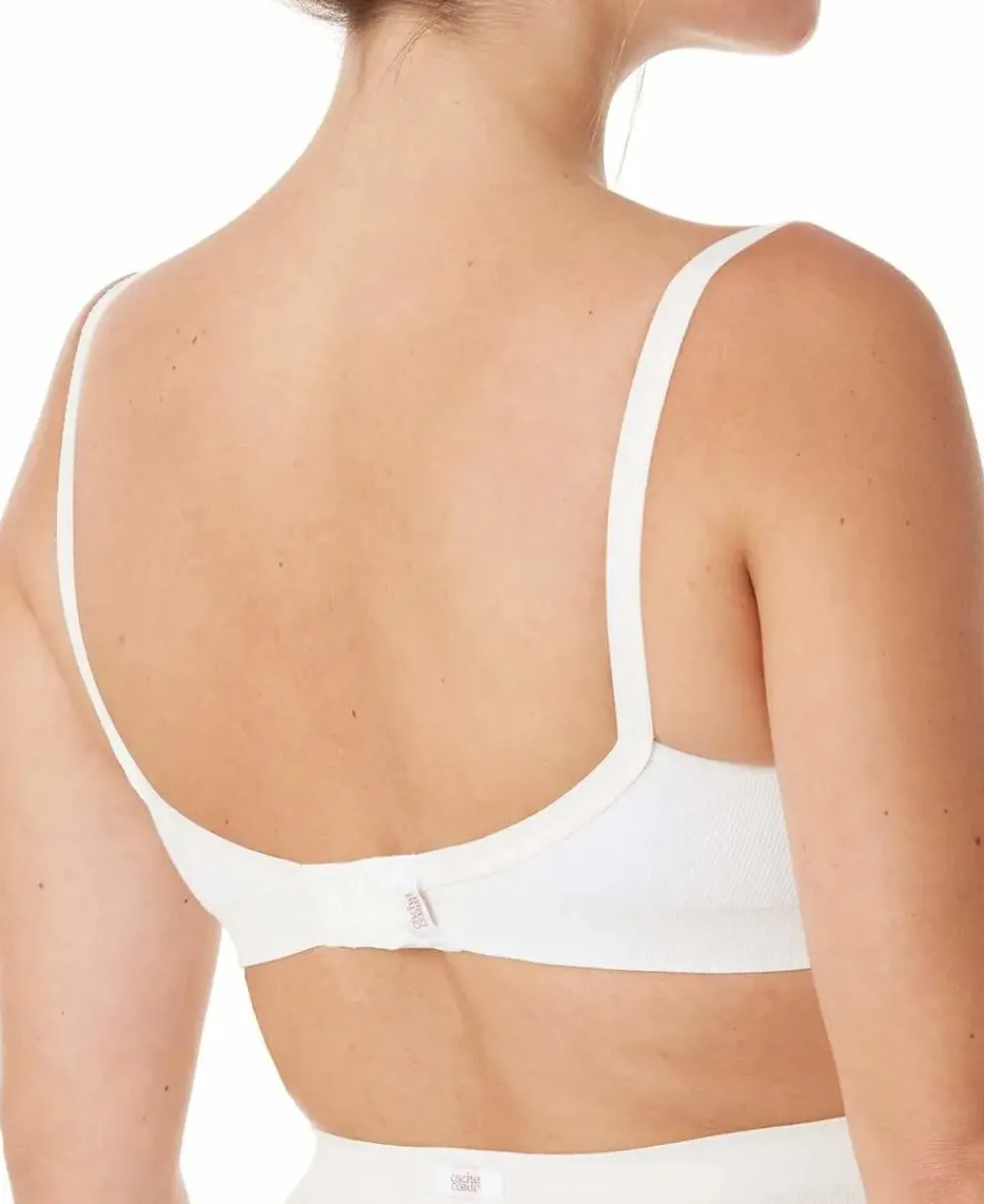 Cache Cœur Soutiens-gorge Sans Armatures|Soutiens-gorge Sans Armatures-Brassière de grossesse et d’allaitement Organic naturel Blanc
