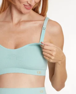 Cache Cœur Soutiens-gorge Sans Armatures|Soutiens-gorge Sans Armatures-Brassière de grossesse et d’allaitement Zoé vert d'eau