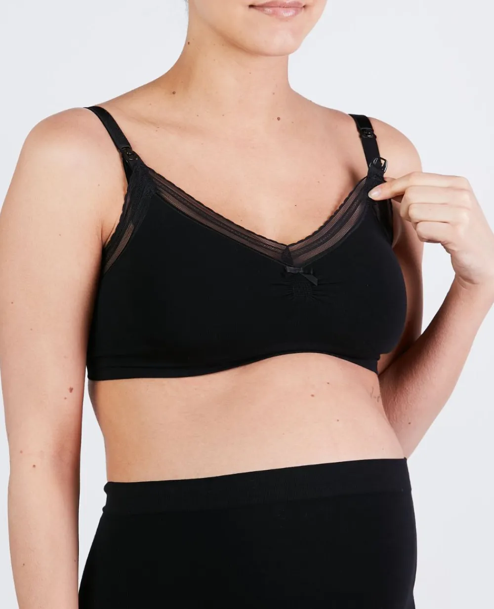 Cache Cœur Soutiens-gorge Sans Armatures|Soutiens-gorge Sans Armatures-Brassière de grossesse et d'allaitement Milk Noir