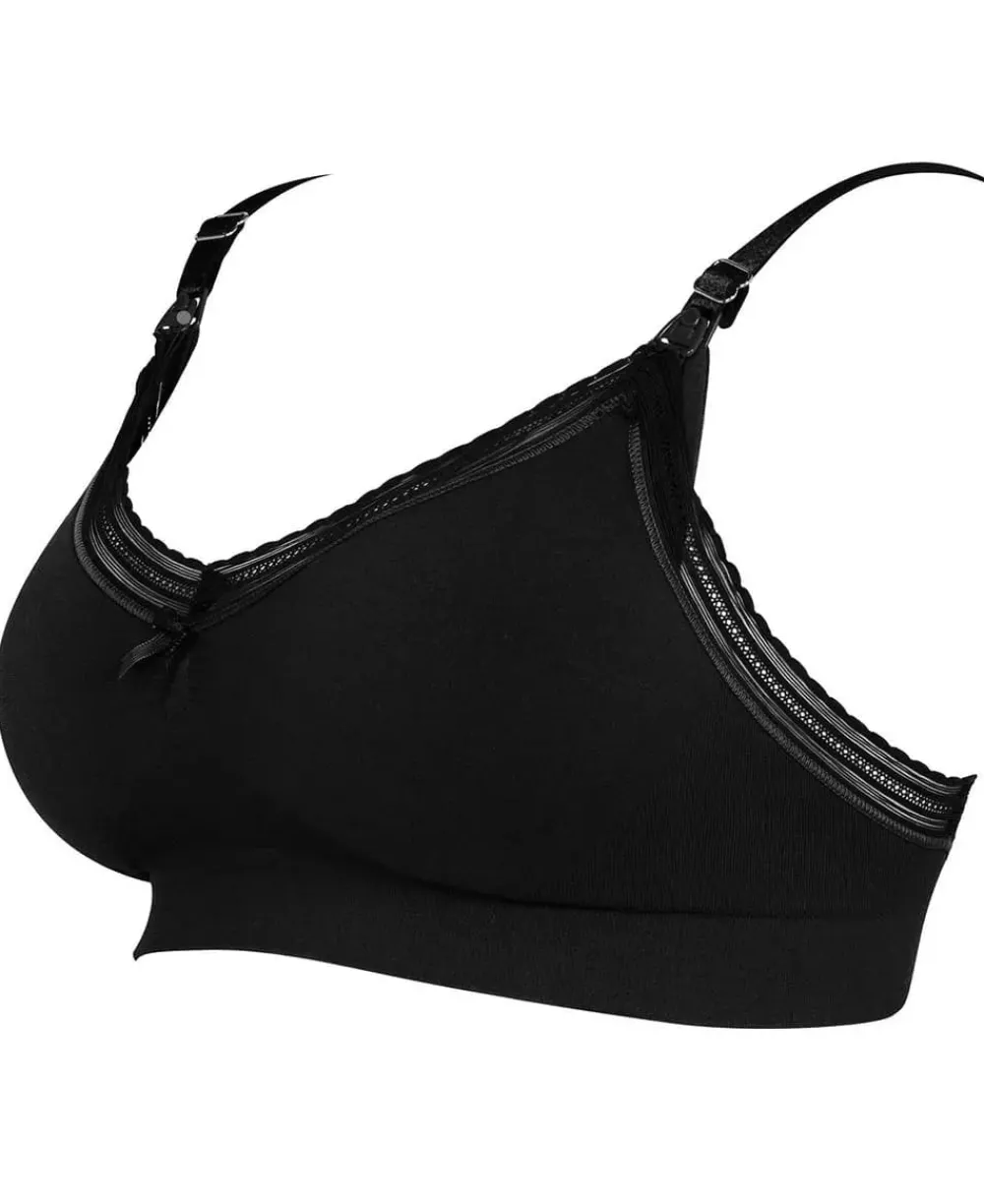 Cache Cœur Soutiens-gorge Sans Armatures|Soutiens-gorge Sans Armatures-Brassière de grossesse et d'allaitement Milk Noir