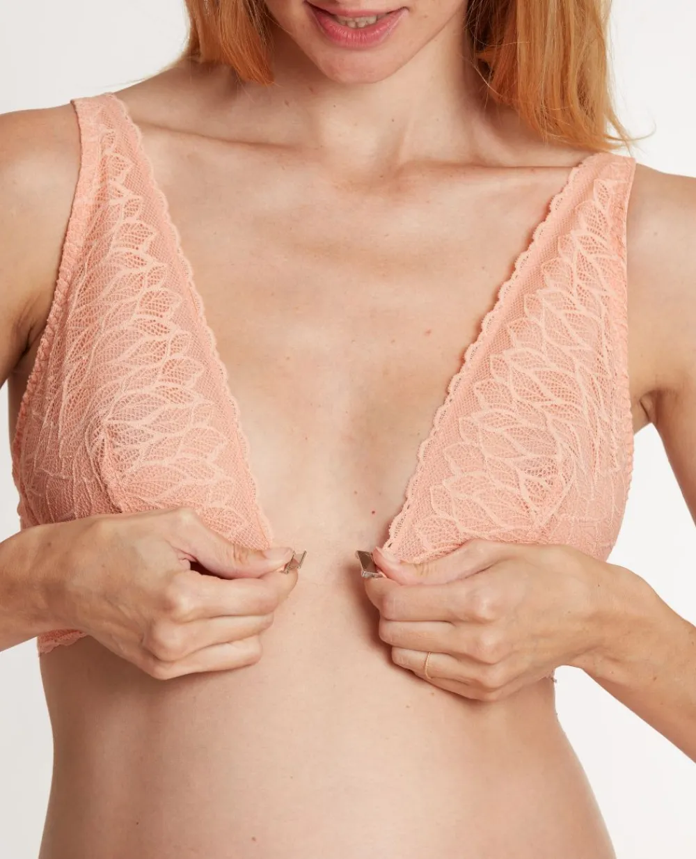 Cache Cœur Soutiens-gorge Sans Armatures|Soutiens-gorge Sans Armatures-Brassière de maternité et d’allaitement Bliss Pêche