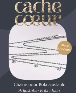 Cache Cœur Bolas De Grossesse|Bolas De Grossesse-Chaine Black rhodium pour bola grossesse
