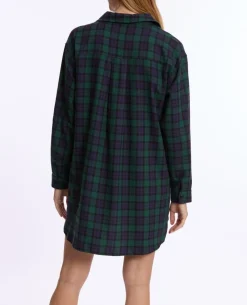 Cache Cœur Homewear|Nuisettes Grossesse-Chemise de nuit de grossesse et d’allaitement Teddy vert