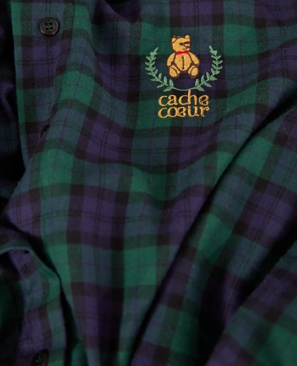 Cache Cœur Homewear|Nuisettes Grossesse-Chemise de nuit de grossesse et d’allaitement Teddy vert