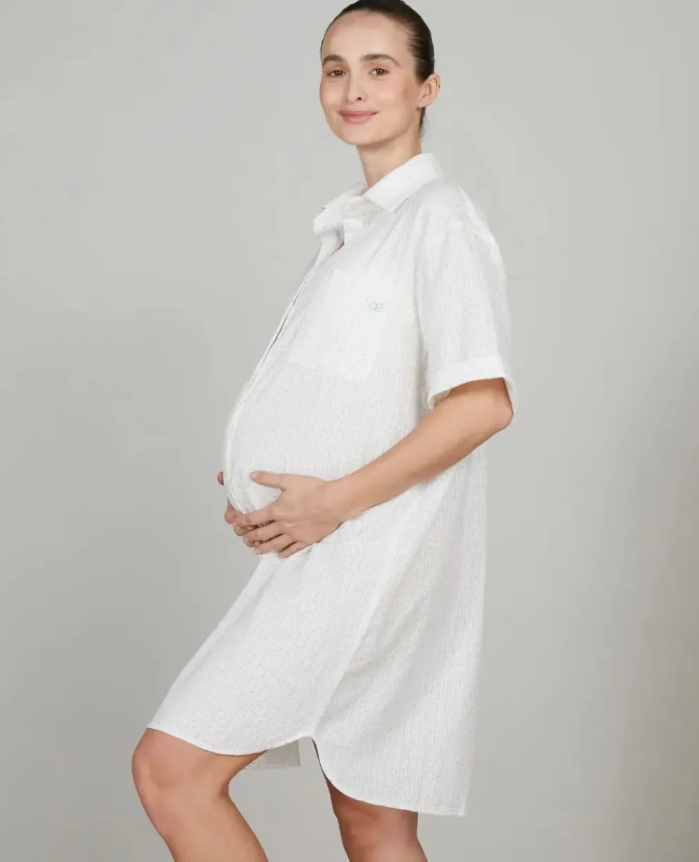 Cache Cœur Homewear|Pyjamas & Homewear-Chemise de nuit de grossesse et d’allaitement Paulette