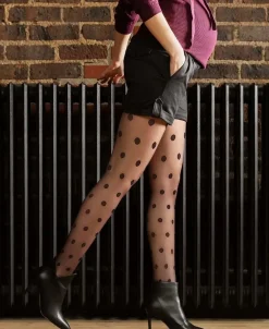 Cache Cœur Collants Et Leggings De Grossesse-Collant de grossesse fin Confetti Noir