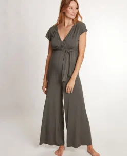 Cache Cœur Homewear|Pyjamas Grossesse-Combinaison de grossesse et d’allaitement Origin kaki