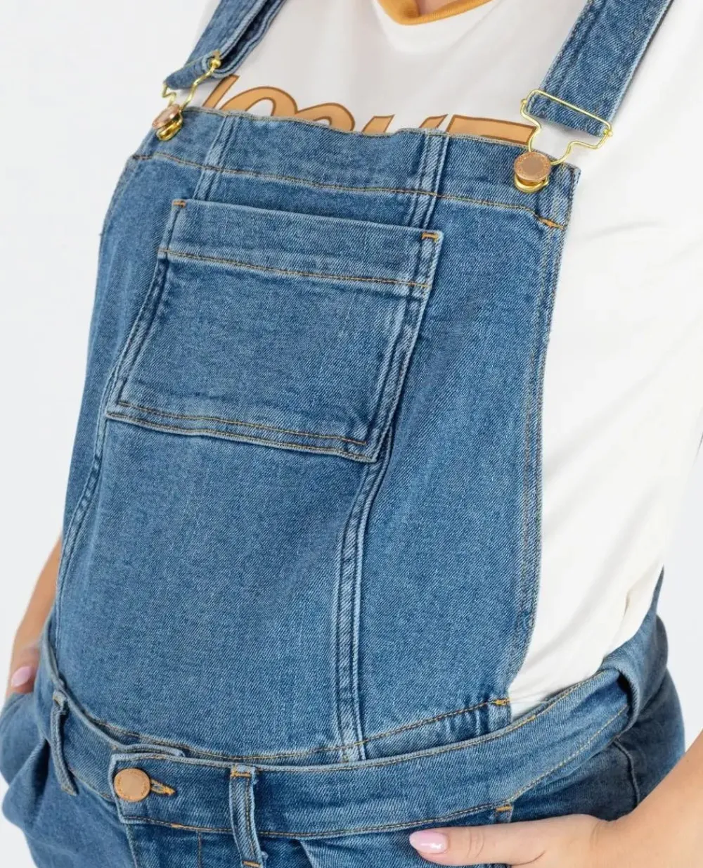 Cache Cœur Jeans-Haut de salopette en jean Charlie mid blue Bleu