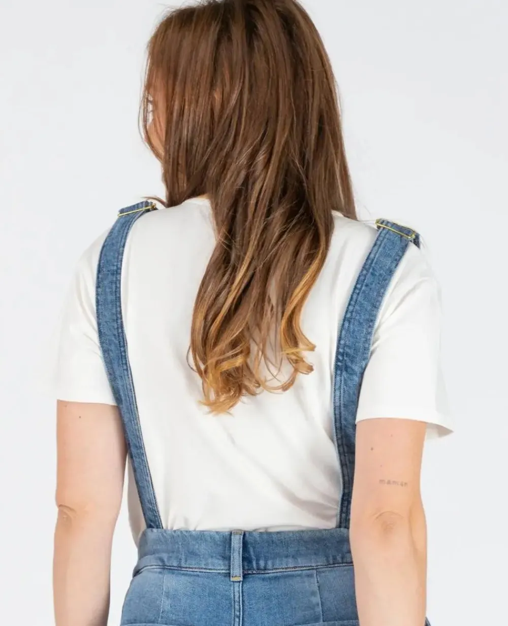 Cache Cœur Jeans-Haut de salopette en jean Charlie mid blue Bleu