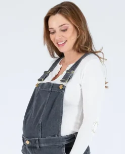 Cache Cœur Jeans-Haut de salopette en jean Fisher gris used