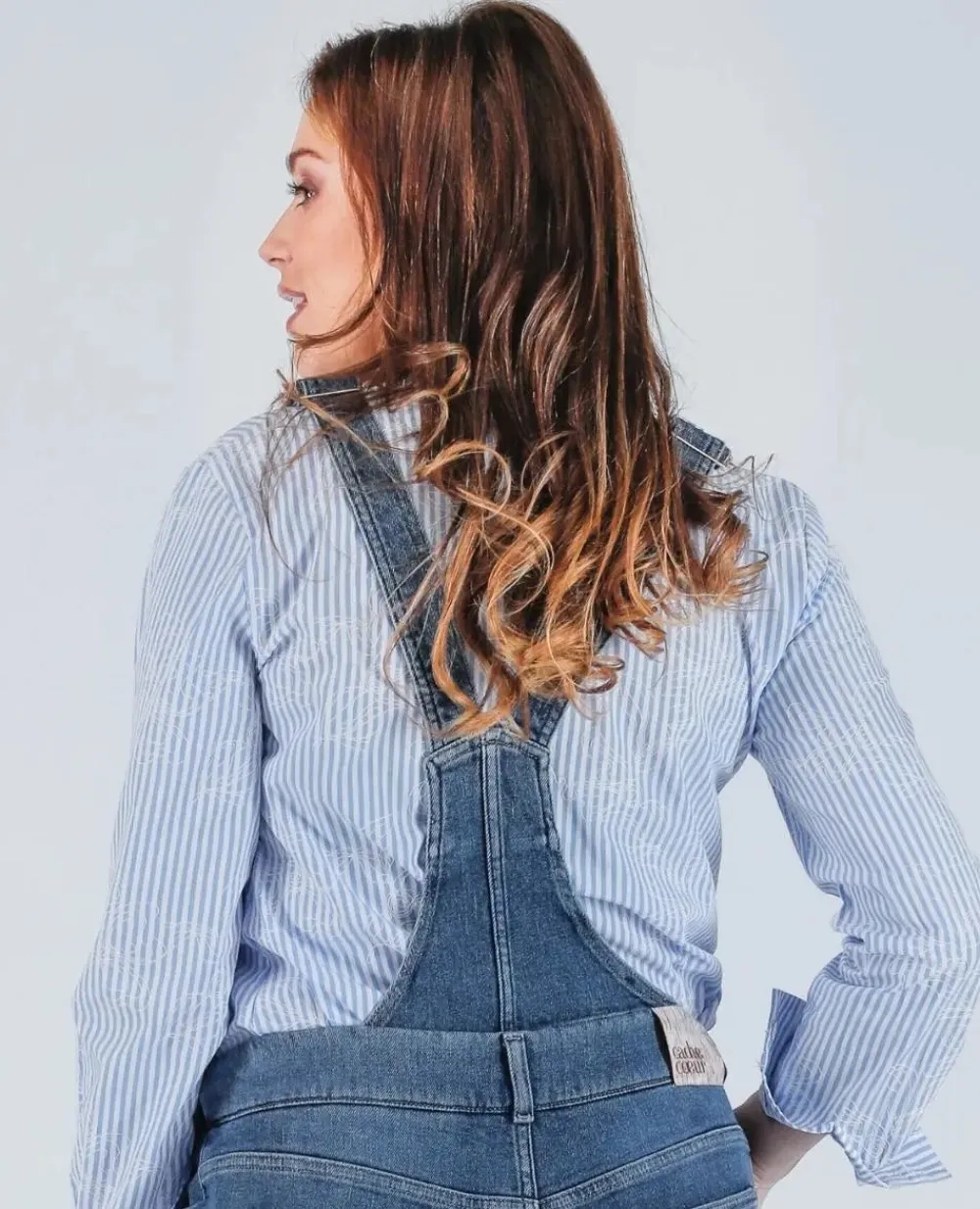 Cache Cœur Jeans-Haut de salopette en jean Fisher mid blue used