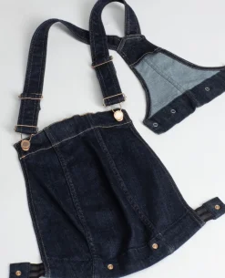 Cache Cœur Jeans-Haut de salopette en jean Stone brut