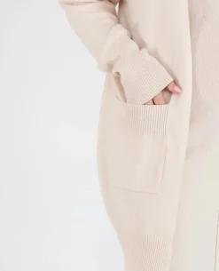 Cache Cœur Pulls D'allaitement|Vestes D'intérieur-Long cardigan de grossesse en cachemire Laurie sable