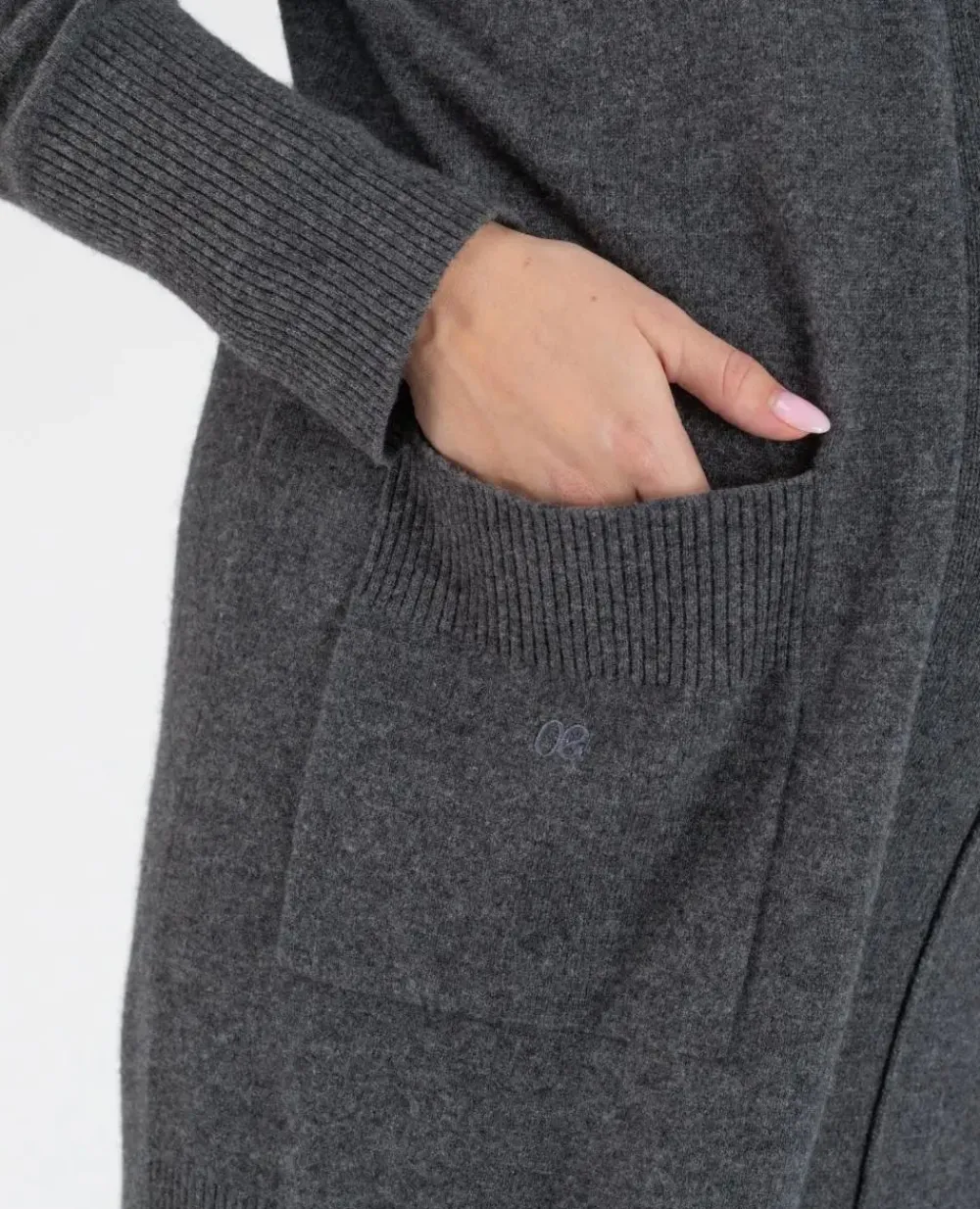 Cache Cœur Pulls D'allaitement|Vestes D'intérieur-Long cardigan de grossesse en cachemire Laurie anthracite