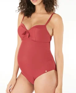 Cache Cœur Maillots De Bain De Grossesse|Maillots De Bain Allaitement-Maillot de bain de grossesse avec armatures Monaco Terracotta