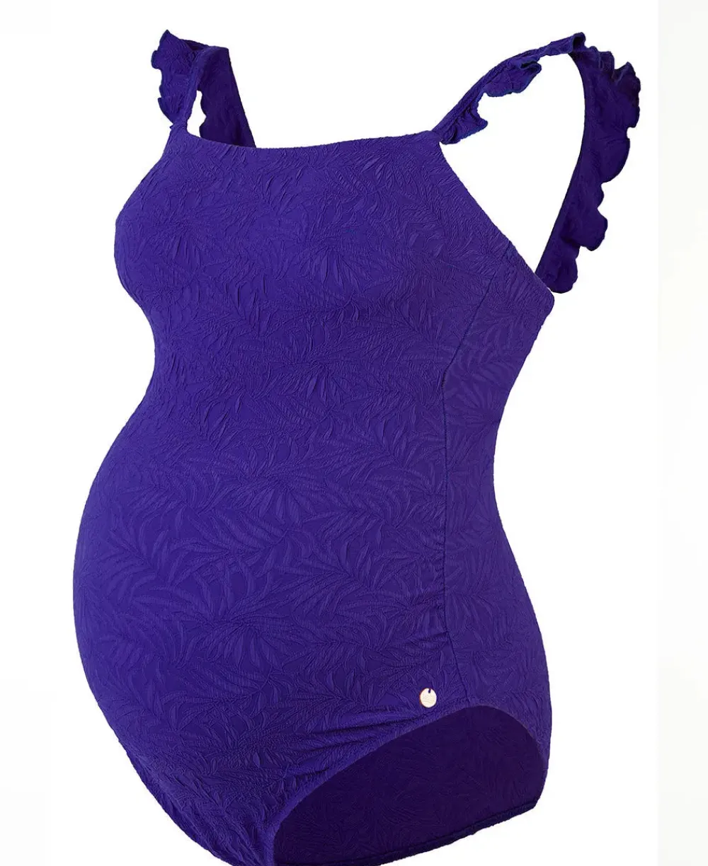 Cache Cœur Maillots De Bain De Grossesse|Maillots De Bain Allaitement-Maillot de bain de grossesse Maldives violet