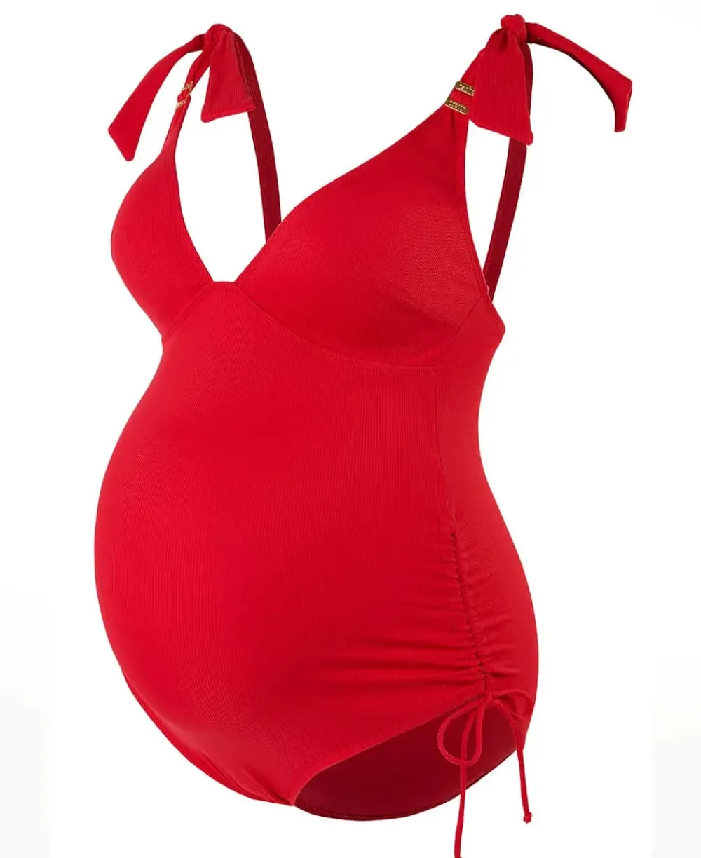Cache Cœur Maillots De Bain De Grossesse|Maillots De Bain Allaitement-Maillot de bain de grossesse Porto Vecchio Rouge