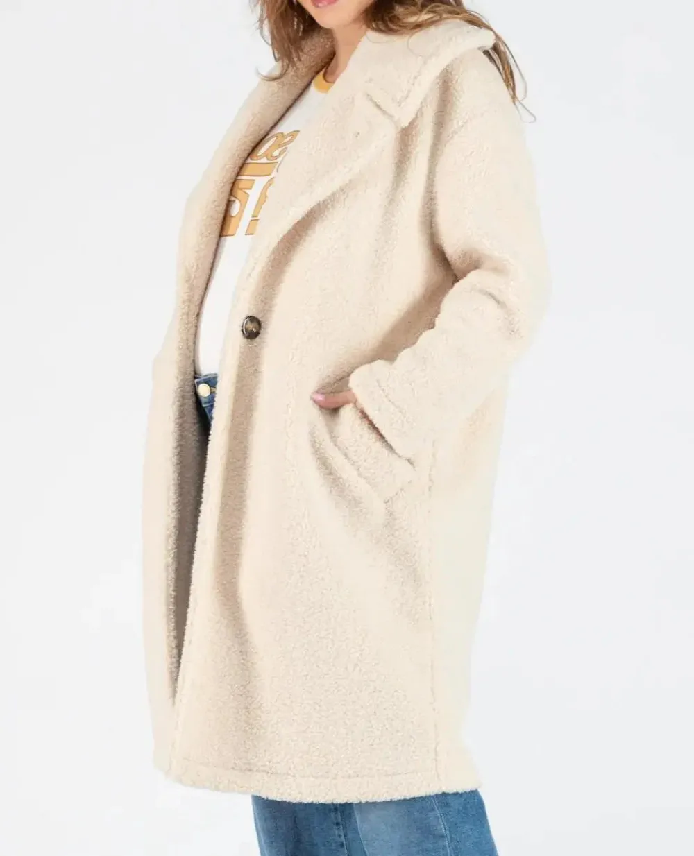 Cache Cœur Vestes & Manteaux-Manteau long de maternité oversize Léonie beige