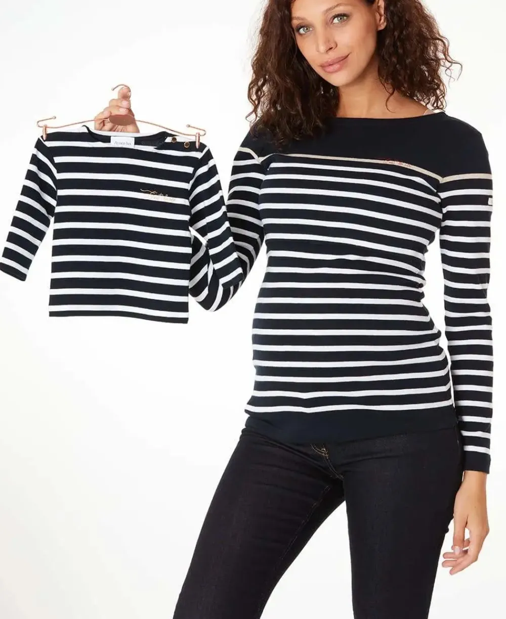 Cache Cœur Accessoires Bebe|Hauts-Marinière BÉBÉ Morgat marine coton bio - Made in France -
