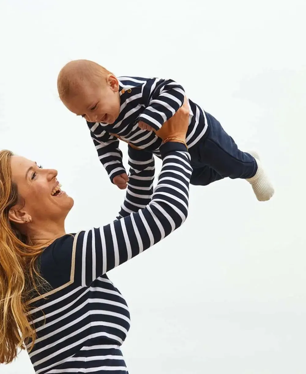 Cache Cœur Accessoires Bebe|Hauts-Marinière BÉBÉ Morgat marine coton bio - Made in France -