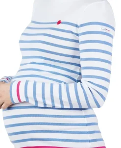 Cache Cœur Pulls D'allaitement|Chemises Et Tops D'allaitement-Marinière de grossesse blanc et bleu Brest - Made in France