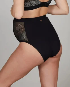 Cache Cœur Culottes De Grossesse|Culottes Et Shortys-Maxi culotte de maternité noir DAHLIA