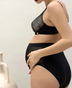 Cache Cœur Culottes De Grossesse|Culottes Et Shortys-Maxi culotte de maternité noir DAHLIA