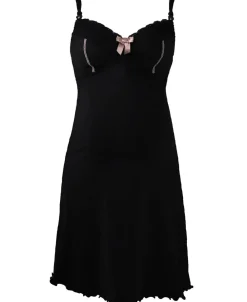Cache Cœur Pyjamas & Homewear-Nuisette de grossesse et d'allaitement Lisa noir