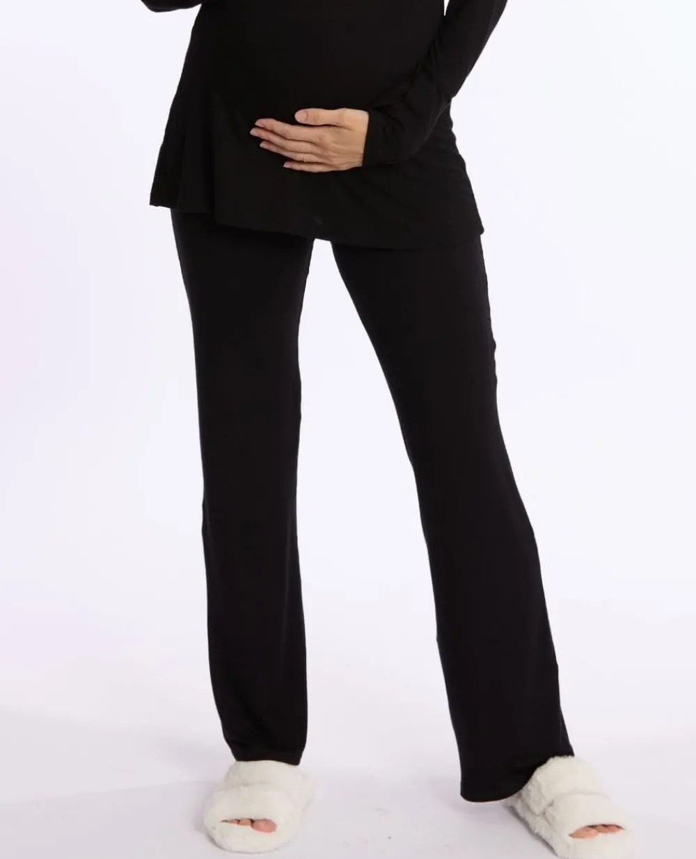 Cache Cœur Homewear|Pyjamas Grossesse-Pantalon de maternité Louna noir