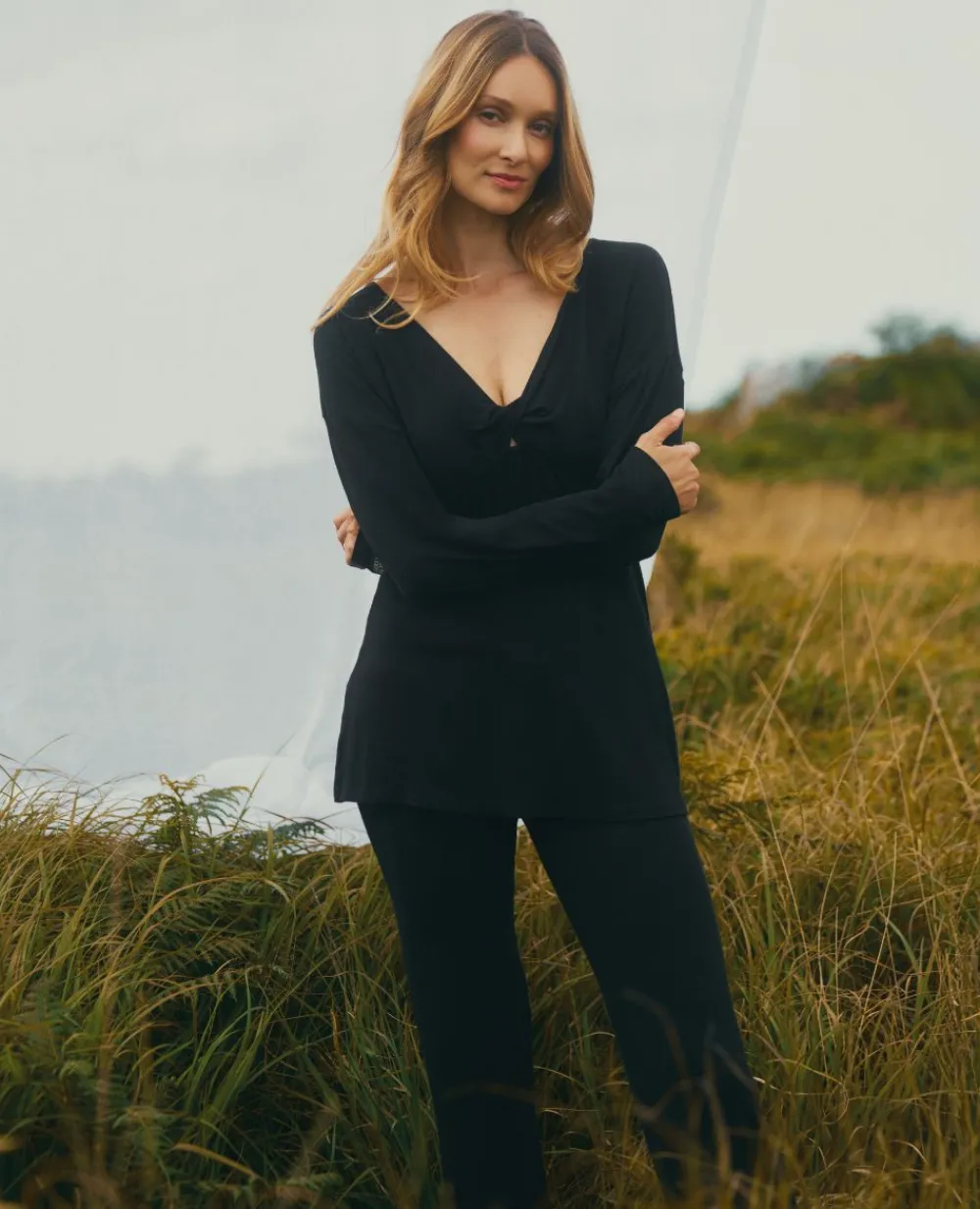 Cache Cœur Homewear|Pyjamas Grossesse-Pantalon de maternité Louna noir