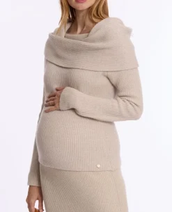 Cache Cœur Chemises Et Tops D'allaitement|Hauts-Pull de grossesse et d’allaitement Kim beige