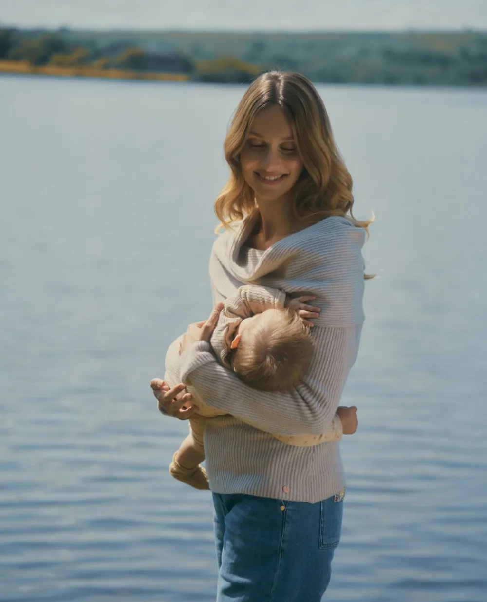 Cache Cœur Chemises Et Tops D'allaitement|Hauts-Pull de grossesse et d’allaitement Kim beige