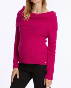 Cache Cœur Pulls D'allaitement|Chemises Et Tops D'allaitement-Pull de grossesse et d’allaitement Kim fushia