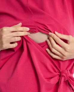 Cache Cœur Robes Et Combinaisons De Maternité|Robes-Robe courte de grossesse et d’allaitement Matelot fuschia