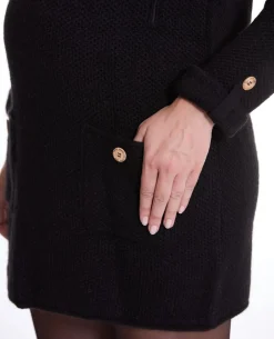 Cache Cœur Robes|Robes Et Combinaisons De Maternité-Robe pull de grossesse et d'allaitement Honey noir