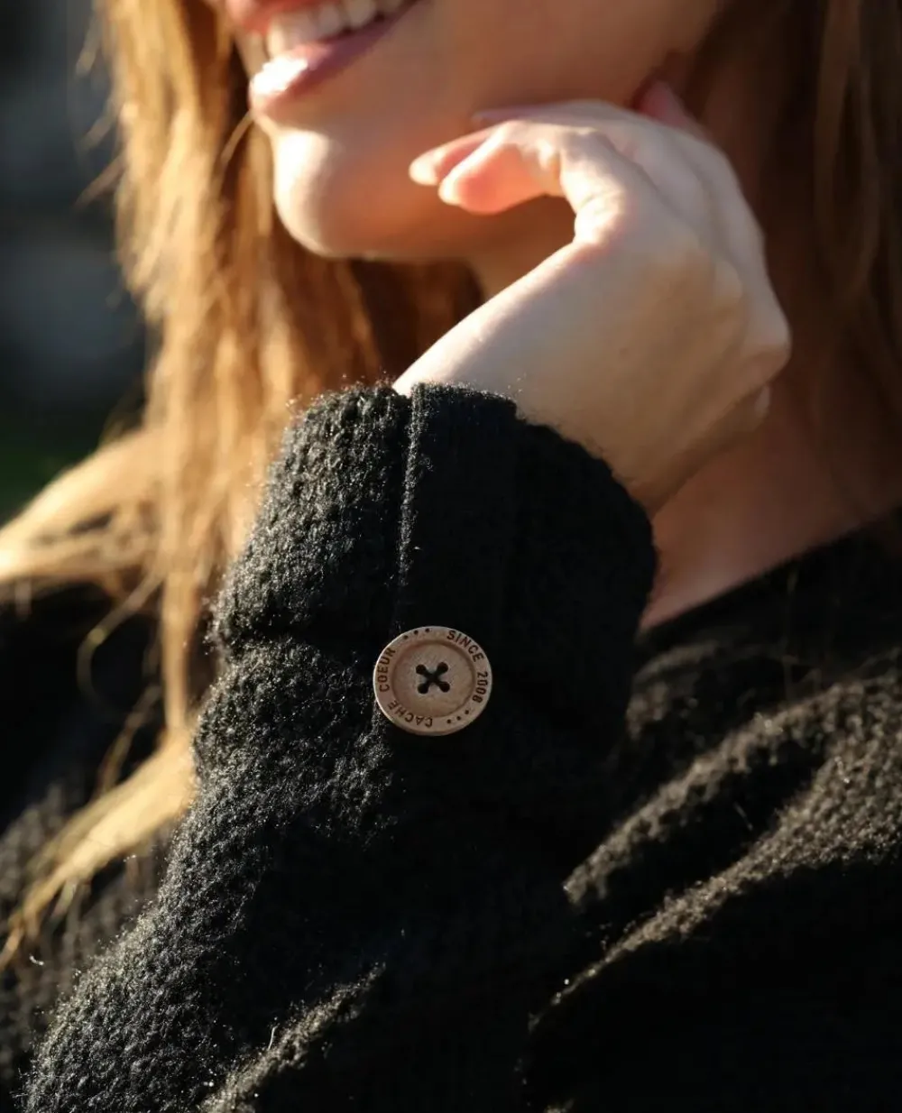 Cache Cœur Robes|Robes Et Combinaisons De Maternité-Robe pull de grossesse et d'allaitement Honey noir