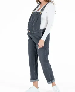 Cache Cœur Pantalons, Jupes & Shorts|Salopettes & Combinaisons-Salopette de grossesse en jean Carrie gris