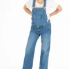 Cache Cœur Pantalons, Jupes & Shorts|Salopettes & Combinaisons-Salopette de grossesse en jean Kelly mid blue