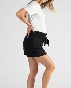 Cache Cœur Pantalons, Jupes & Shorts-Short de grossesse Nubie noir