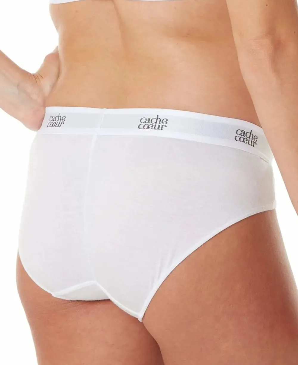 Cache Cœur Culottes De Grossesse|Culottes Et Shortys-Shorty de grossesse taille basse Life Blanc