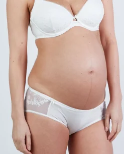 Cache Cœur Culottes De Grossesse|Culottes Et Shortys-Shorty grossesse LOUISE ivoire Blanc
