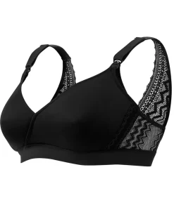 Cache Cœur Soutiens-gorge Sans Armatures|Soutiens-gorge Sans Armatures-Soutien-gorge de grossesse et d'allaitement Serena Noir