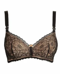 Cache Cœur Soutiens-gorge Sans Armatures|Soutiens-gorge Sans Armatures-Soutien-gorge de grossesse et d'allaitement Iris Noir