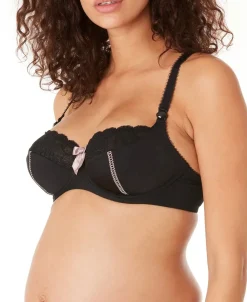Cache Cœur Soutiens-gorge Avec Armatures|Soutiens-gorge Avec Armature-Soutien-gorge de grossesse et d'allaitement LISA Noir